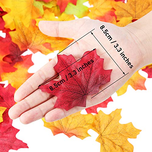 500 Piezas 10 Colores Variados Hojas de Arce de Otoño de Seda Falsa Hojas Artificiales de Otoño para Boda, Eventos y Decoración