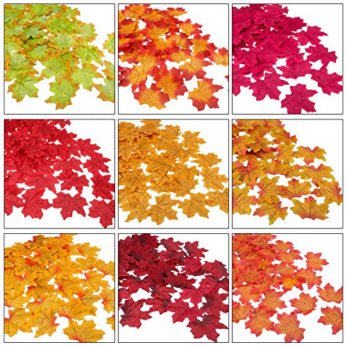 500 Piezas 10 Colores Variados Hojas de Arce de Otoño de Seda Falsa Hojas Artificiales de Otoño para Boda, Eventos y Decoración