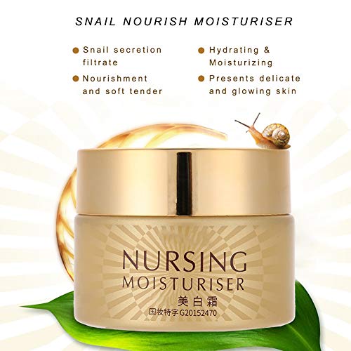 50g Crema Facial, Hidratante Hidratante Blanqueamiento Facial Caracol Serum Repair Crema Reafirmante para la Piel Antienvejecimiento y Arrugas para el Cuidado Diario de la Piel del Rostro