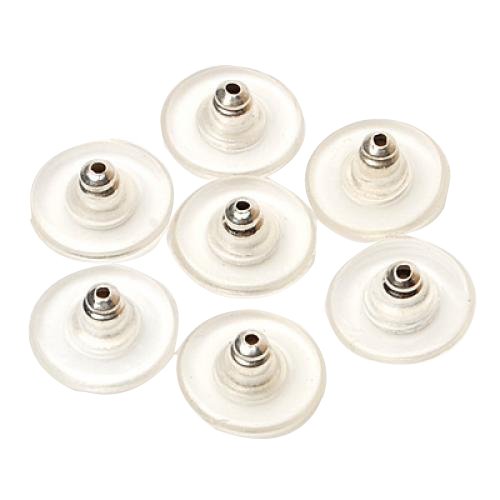 50Pcs Topes Siliconas De Pendientes Con Cojines De Plástico Earrings Back Clutch