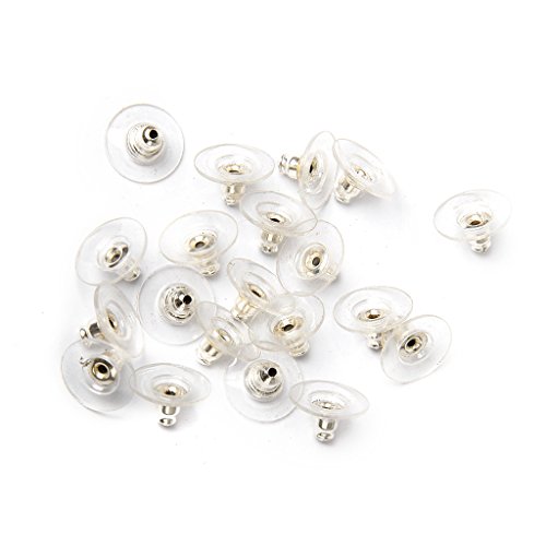 50Pcs Topes Siliconas De Pendientes Con Cojines De Plástico Earrings Back Clutch