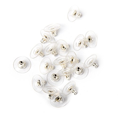 50Pcs Topes Siliconas De Pendientes Con Cojines De Plástico Earrings Back Clutch