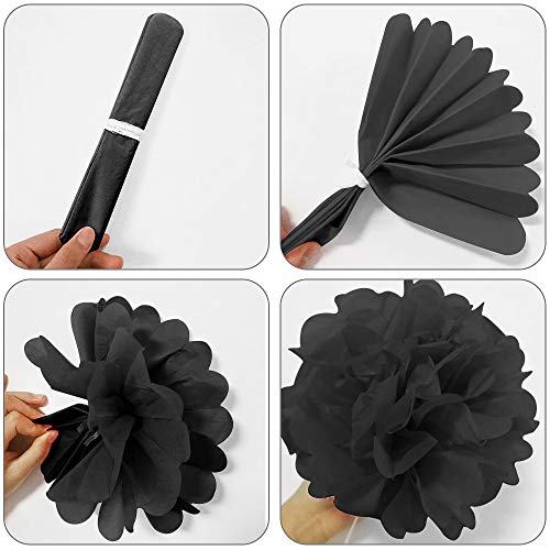 53 Pcs Decoraciones Cumpleaños, Decoraciones de la fiesta de cumpleaños pancarta de cumpleaños con globos de látex, Papel Poms, globos con forma de estrella / corazón y borla de papel de aluminio.