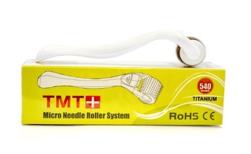 (540 agujas) TMT blanco Micro sistema de rodillos de aguja de titanio para las arrugas, Scar, acné, celulitis tratamiento (más eficaz que Regular 192 Agujas Derma rodillos) – 1,0 mm