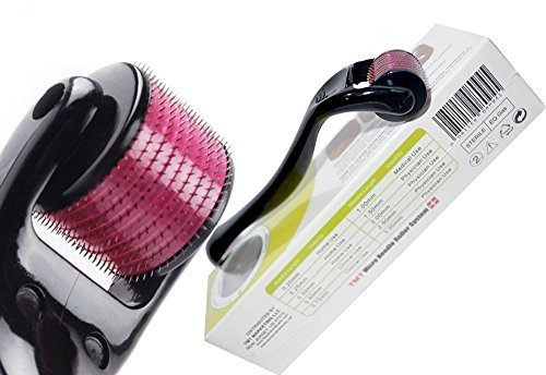 (540 agujas) TMT negro Micro sistema de rodillos de aguja de titanio para las arrugas, Scar, acné, celulitis tratamiento (más eficaz que Regular 192 Agujas Derma Rollers) (0.25 mm)