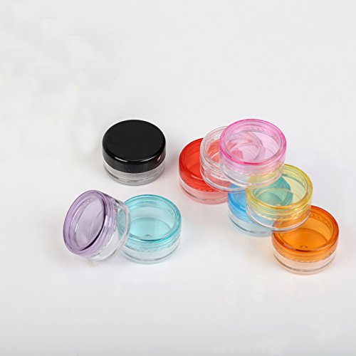 54pcs de Envases cosméticos de LANMOK con 3pcs raspador de colores varios, plástico, portátil para llenar Productos de cuidado de la piel, cosmético