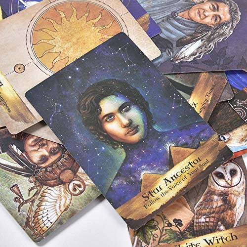 55 Piezas Juego De Cartas De Tarot - Crystal Angels Oracle Cards: Juego De Tarot De Tarjetas Oracle De Ángeles Y Ancestros, Una Baraja De 55 Cartas Y Una Guía, Tarjeta De Principiantes