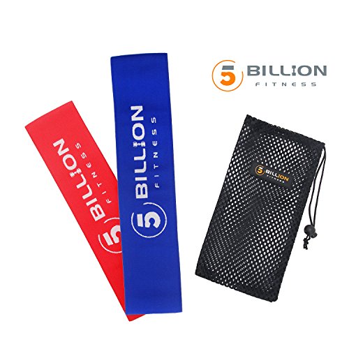 5BILLION Bandas Antideslizantes de Resistencia Ejercicios – Ejercicios Glúteos de Piernas y Caderas - Banda Elástica Circle para Activación de Gluteos, Hombres y Mujeres (Rojo + Azul)