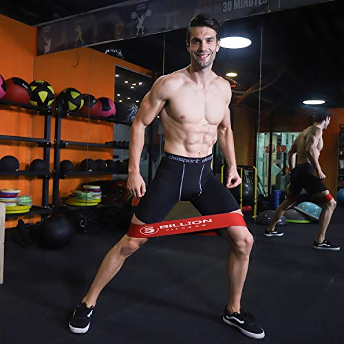 5BILLION Bandas Antideslizantes de Resistencia Ejercicios – Ejercicios Glúteos de Piernas y Caderas - Banda Elástica Circle para Activación de Gluteos, Hombres y Mujeres (Rojo + Azul)