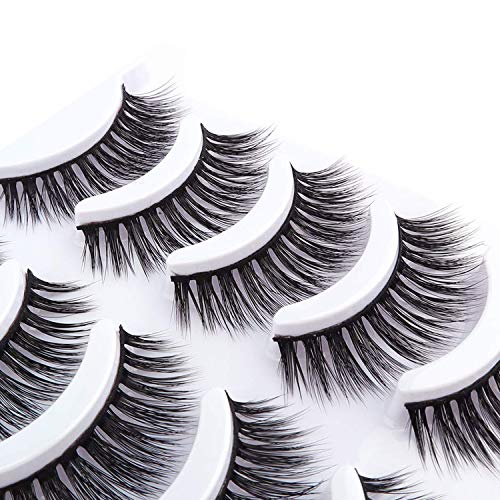 5D Pestañas Postizas, Ouinne 15 Pares Natural Pestañas Falsas Naturales Hechas a Mano Larga Gruesa Profesional Pestañas Kit