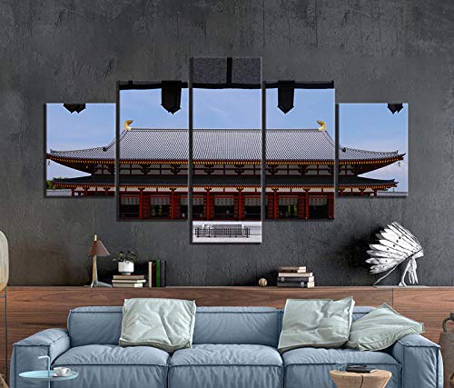 5pcs Fotos del templo de los farmacéuticos de los famosos lugares escénicos en Japón etiqueta engomada de la pared del arte de la pared de la sala de estar Decoración de la pared