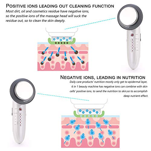 6 en 1 Ultrasonido Galvánico Cuerpo Adelgazante Cavitación EMS Masajeador Ligero Vibración Ligero Terapia Celulitis Belleza