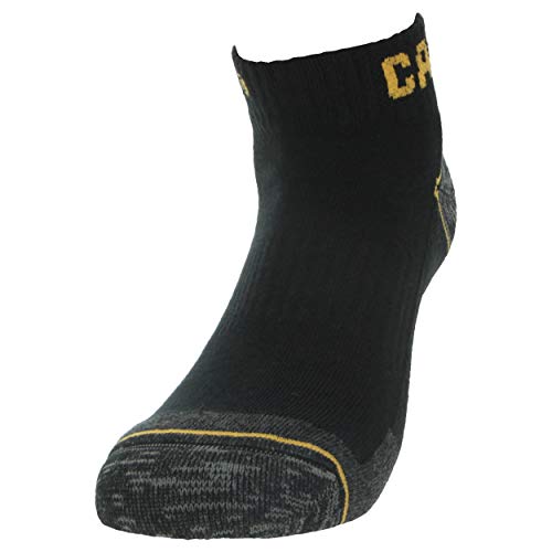 6 Pares calcetines bajos CAT Caterpillar, para hombre, reforzados en el talón y la punta, excelente calidad de Algodón (Negro, 43-46)
