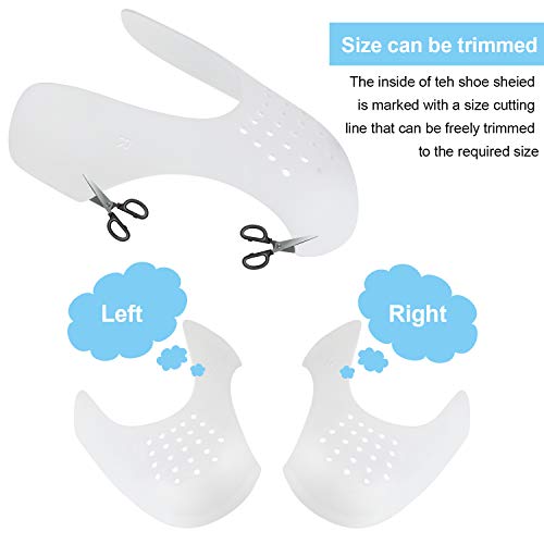 6 Pares Protector de Arrugas de Zapatos Antiarrugas Reductor de Dedos del Pie, Prevenir Hendidura del Pliegue de Zapatos, Hombres 7-12/ Mujeres 5-8(Negro, Blanco)