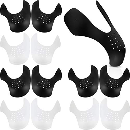 6 Pares Protector de Arrugas de Zapatos Antiarrugas Reductor de Dedos del Pie, Prevenir Hendidura del Pliegue de Zapatos, Hombres 7-12/ Mujeres 5-8(Negro, Blanco)
