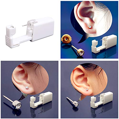 6 pistolas perforadoras desechables para pendientes de oreja con pendientes, sin dolor, equipo de pistolas perforadoras de oreja, herramientas para niñas, niños, mujeres, hombres