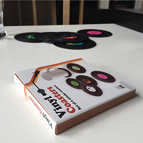 6 posavasos de vinilo para CD de retro para café