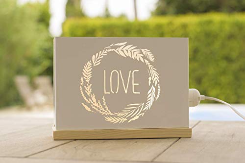 60watios.com caja luminosa letras/cajas de metal y madera natural, cuadros de led para regalos originales mujer, decoracion, cumpleaños o mensajes personalizados (cree en ti y todo será posible)