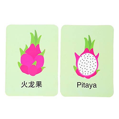 64 Piezas Tarjetas de Memoria Formación de Aprendizaje Tarjetas de Rompecabezas de Cognición con Caja de Almacenamiento de Hierro para Bebé Early Educational (Animales Digitales, Frutas Verduras)