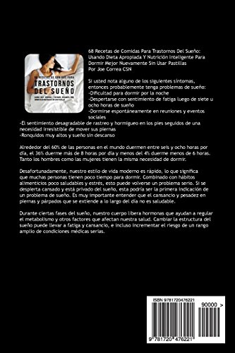 68 Recetas de Comidas Para Trastornos Del Sueño: Usando Dieta Apropiada Y Nutrición Inteligente Para Dormir Mejor Nuevamente Sin Usar Pastillas