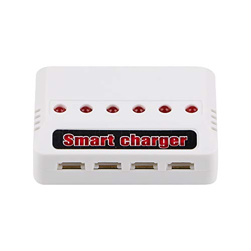 6pcs 1S 3.7V 750mAh Lipo batería 30C con Cargador 6 en 1 Carga rápida Inteligente para Syma X5A X5SW X5C X5C-1 RC Quadcopter Drone Repuestos
