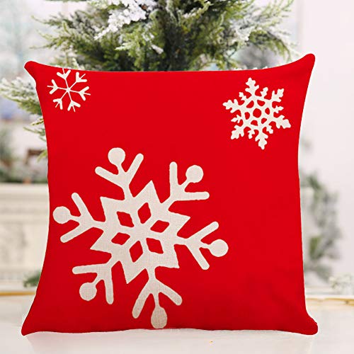 6pcs Christmas Throw Pillow Cover 18 X 18 Inches Christmas Cushion Throw Covers Cases Linen Throw Linen Decorative Square Couch Pillow Cover Pillowcase for Sofa Bed Chair Living Room Home Decorations
