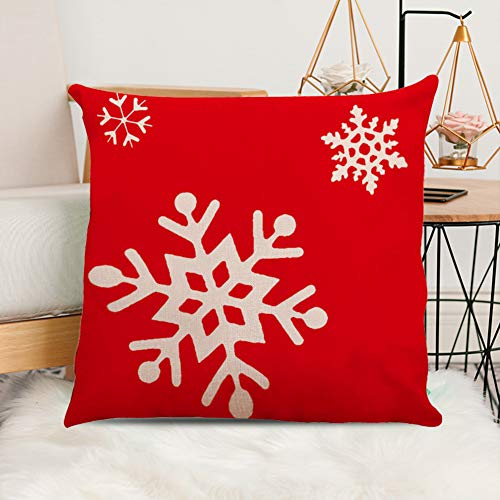 6pcs Christmas Throw Pillow Cover 18 X 18 Inches Christmas Cushion Throw Covers Cases Linen Throw Linen Decorative Square Couch Pillow Cover Pillowcase for Sofa Bed Chair Living Room Home Decorations