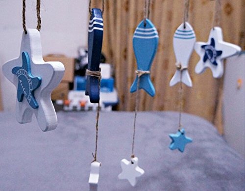 6pcs mediterráneo madera mar pescado colgante náutico decoración colgar en la pared regalo Crafts