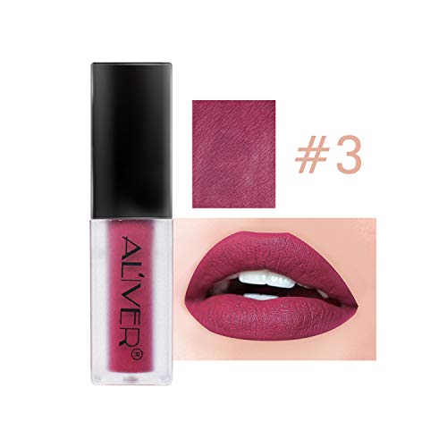 7 colores brillo de labios mate, brillo de labios de metal resistente al agua, a prueba de besos de larga duración, antiadherente, antiolor, botella esmerilada, elegante decoración en el tocador.