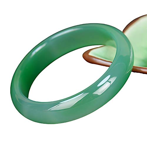 73HA73 Pulsera de Jade Calcedonia Verde Brasileña Natural Elegante Jadeíta Clásica Alta Transparente Hielo Jade Piedra Preciosa Pulsera de Jade Artesanal,56mm