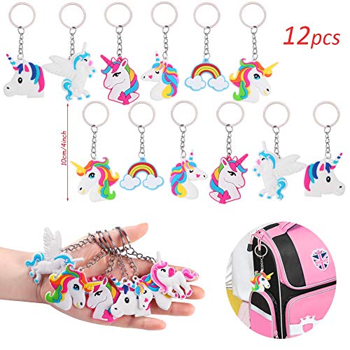 82 Piezas Artículos de Fiesta Unicornio Cumpleaños Niños, Llavero Unicornio Bolsa de Fiesta Pulseras Bofetada Tatuajes Temporales Sellos Unicornio Anillo Unicornio, Piñata Unicornio Regalo Niña