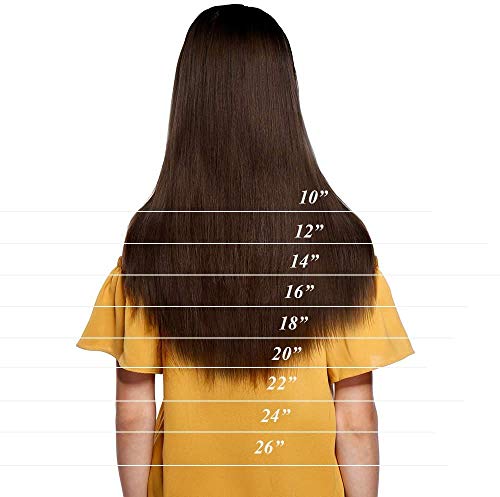 8"(20cm) SEGO Extensiones de Clip de Pelo Natural 8PCS [#2 Castaño Oscuro] 100% Remy Cabello Humano (45g)