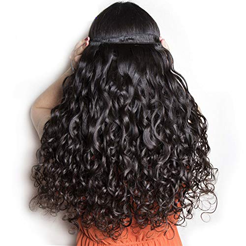 8A natural pelo humano brasileño 100% virginales extensiones de cabello natural 20 22 24 pulgadas brasileño pelo rizado de Agua Ola Pelo,natural color (100g+/-5g)/PC Total 300g