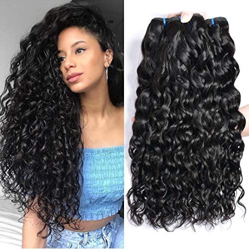 8A natural pelo humano brasileño 100% virginales extensiones de cabello natural 20 22 24 pulgadas brasileño pelo rizado de Agua Ola Pelo,natural color (100g+/-5g)/PC Total 300g