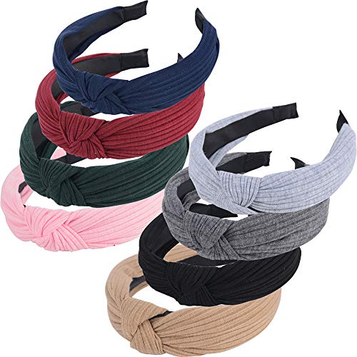 8pcs Diademas de Pelo Anchas Diadema de Nudo Bandas de Pelo para la Cabeza Turbantes para Mujer Diadema Para Mujer Chica Niña Accesorio de Pelo 8 Colores Variados