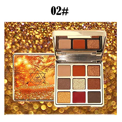 9 Colores Super Pigmentado Profesional Paleta De Sombra De Ojos Polvo De Ojos Mate Brillo Textura Cremosa Suave Mezclable Sombra Ultra Duradera Paleta De Maquillaje(2)