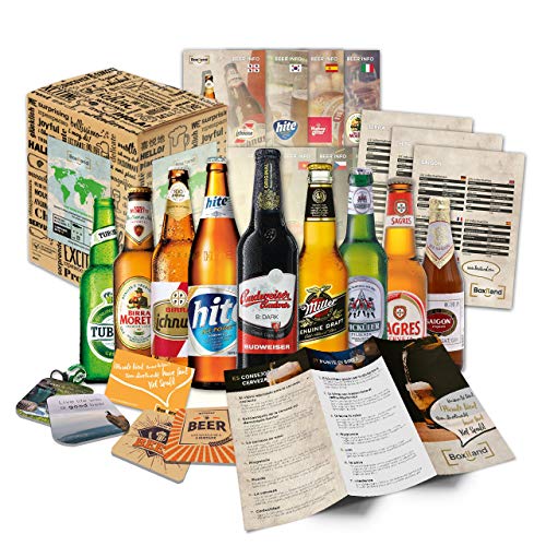 "9 Especialidades de cerveza del Mundo" Colección de las más famosas variedades de cerveza. Una de las mejores ideas de regalo para hombres (Cumpleaños, Navidades, Reyes, Aniversario)