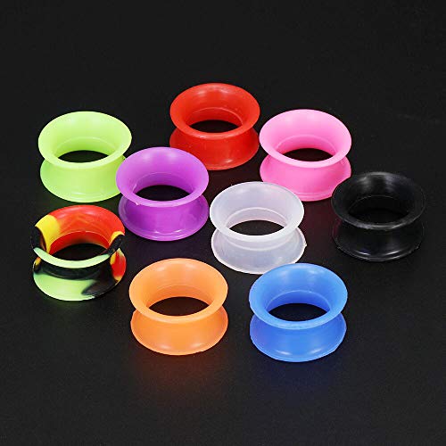 9 Pares Oídos Delgados Flexibles de Silicona Dilatación Oreja 4-25mm Expansores de Túnel Silicona Para Hombre Mujer Kit Oreja Piercing