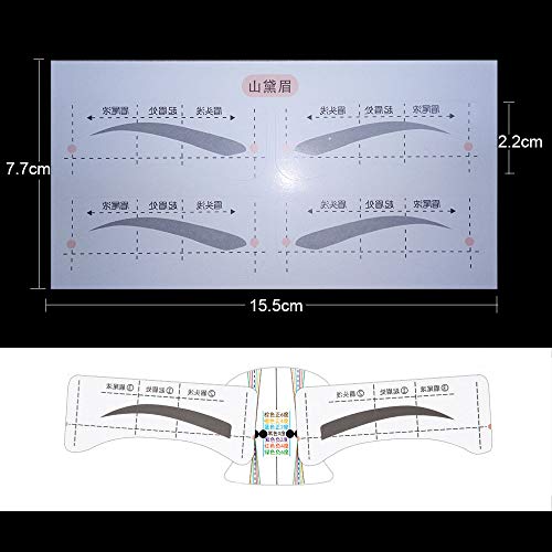 96 Unids Tarjeta de cejas, Kalolary 48 pares Pegatinas en forma de cejas Plantilla para dar forma a las cejas Preparación Kit de plantillas con 6 tarjetas de conexión reutilizables Guía de maquillaje
