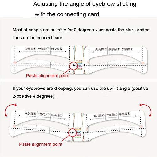 96 Unids Tarjeta de cejas, Kalolary 48 pares Pegatinas en forma de cejas Plantilla para dar forma a las cejas Preparación Kit de plantillas con 6 tarjetas de conexión reutilizables Guía de maquillaje