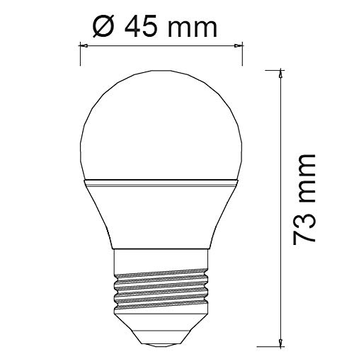 A2BC LED Lighting, Bombilla Esférica con Luz Calida, 6 W, Paquete de 5