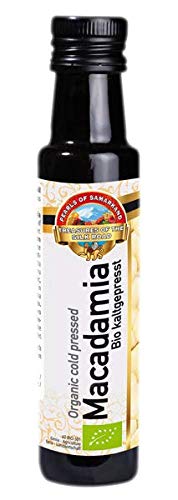Aaceite de Macadamia orgánico presionado en frío 100 ml BIO, ecológico, 100% natural, aceite de cocina muy aromático, ideal para el cuidado del cabello y el cuerpo y masajes