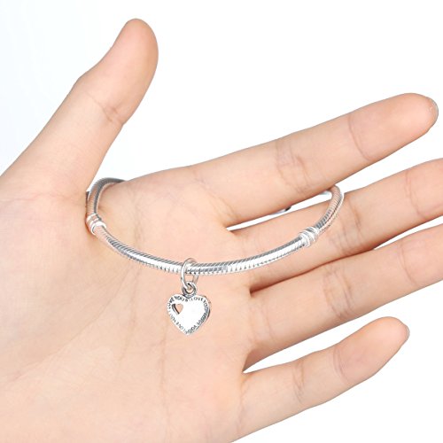 Abalorio para colgar «You & Me», hecho de plata de ley 925 se ajusta a los pulseras Pandora, compatible con pulseras europeas