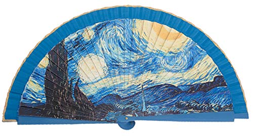 Abanico de Madera Arte Van Gogh