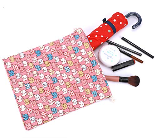 Abaría - 3 Unidades Bolsa de algodón con Cuerdas – Pequeña Saco Bolsas - Bolsa Inserto Organizador para bebé Ropa Juguete pañales - Bolsa de Regalo - 25x 30 cm, 19 x 23 cm, 14 X 16