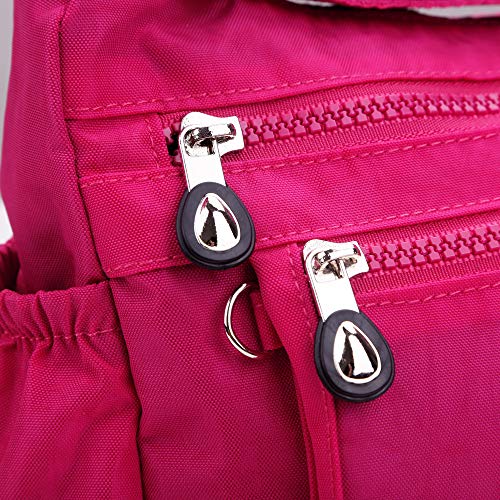 ABLE - Bolso cruzados de Sintético para mujer Rojo 2-rosa púrpura 11.8"（L）*3.2"（W）*8.7"（H）