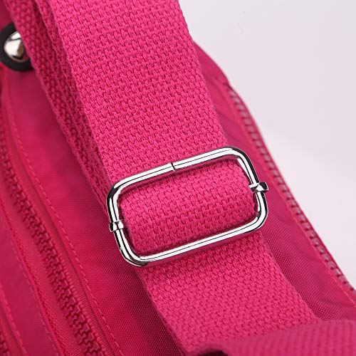 ABLE - Bolso cruzados de Sintético para mujer Rojo 2-rosa púrpura 11.8"（L）*3.2"（W）*8.7"（H）