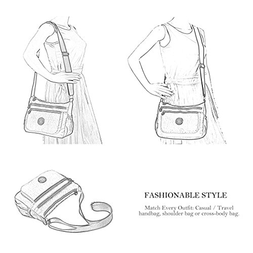 ABLE - Bolso cruzados de Sintético para mujer Rojo 2-rosa púrpura 11.8"（L）*3.2"（W）*8.7"（H）