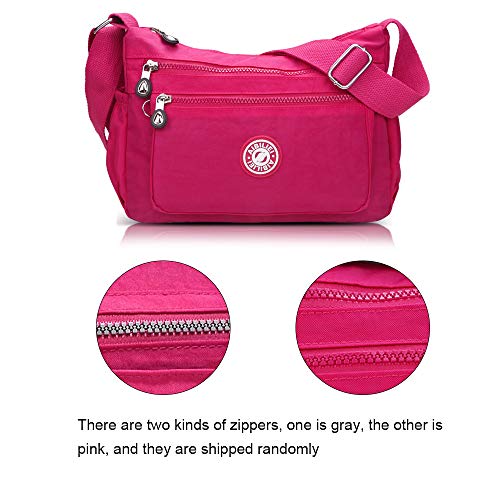 ABLE - Bolso cruzados de Sintético para mujer Rojo 2-rosa púrpura 11.8"（L）*3.2"（W）*8.7"（H）
