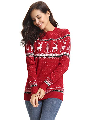 Abollria Colección de Navidad-Suéteres Navideños/Sudadera y Jersey de Navidad/Chaqueta de Punto Navideña para Mujer